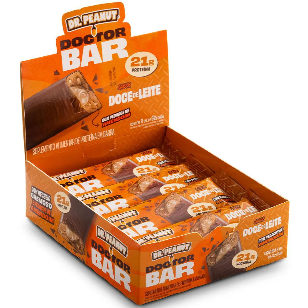 Doctor Bar 21g de Proteina - Doce de Leite - (caixa 8un) - Dr Peanut