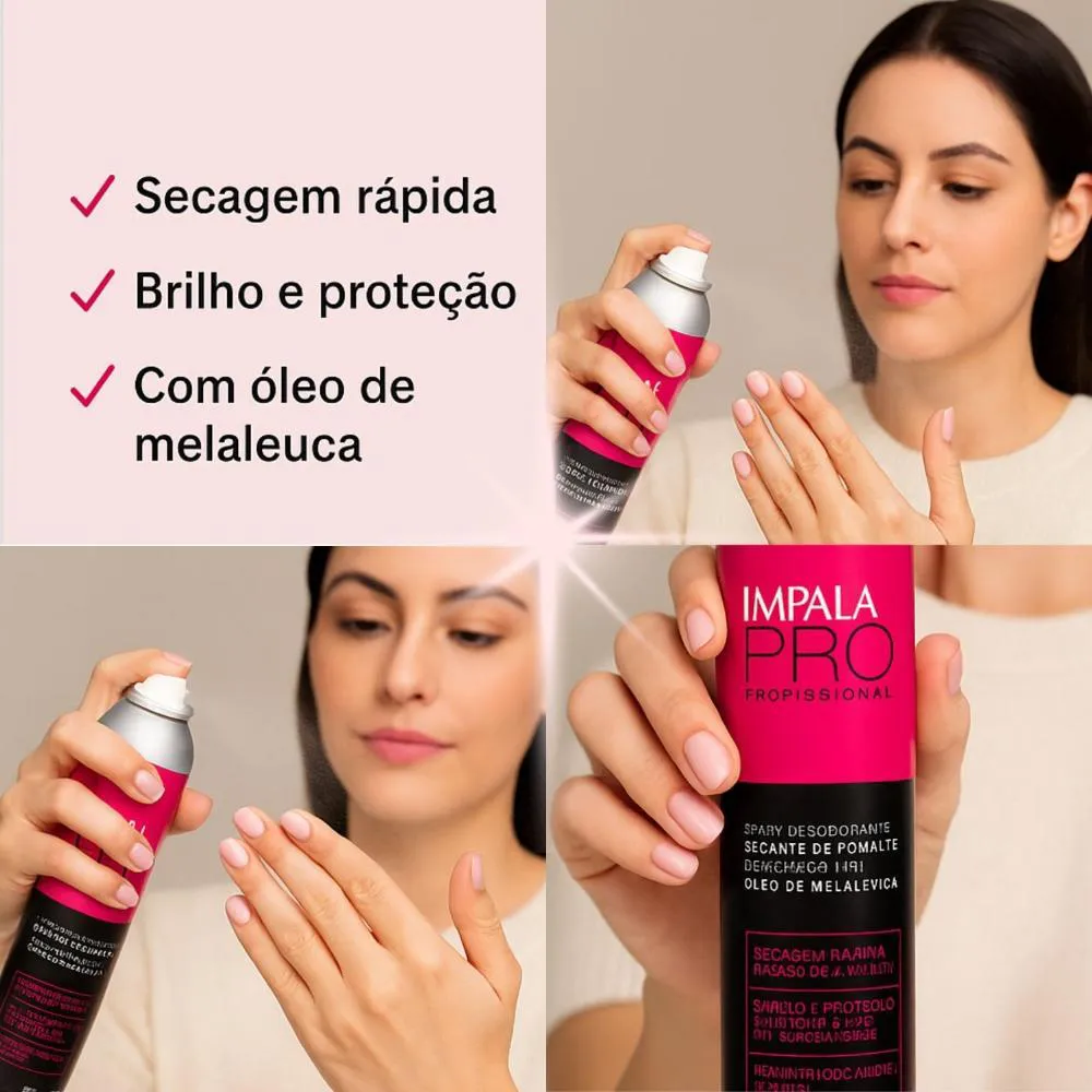 Spray Secante de Esmalte para Unhas com Óleo de Melaleuca Impala Pro 400ml