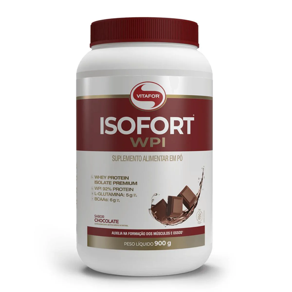 Isofort Wpi Whey Isolado 900G Vitafor Chocolate