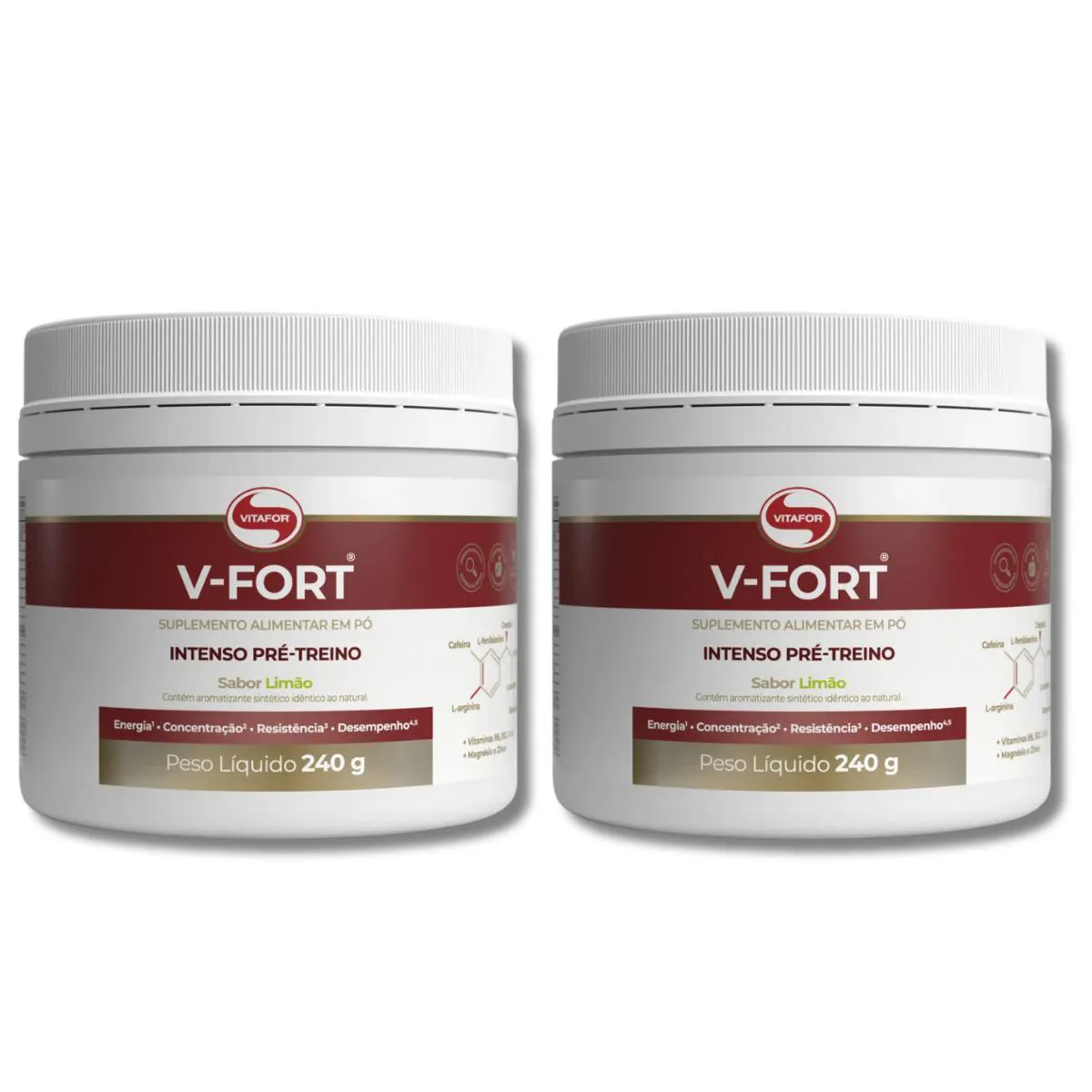 Kit 2 V-Fort Limão Pote 240G Vitafor