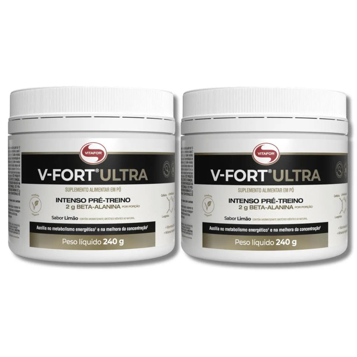 Kit 2 V-Fort Ultra Limão Pote 240G Vitafor