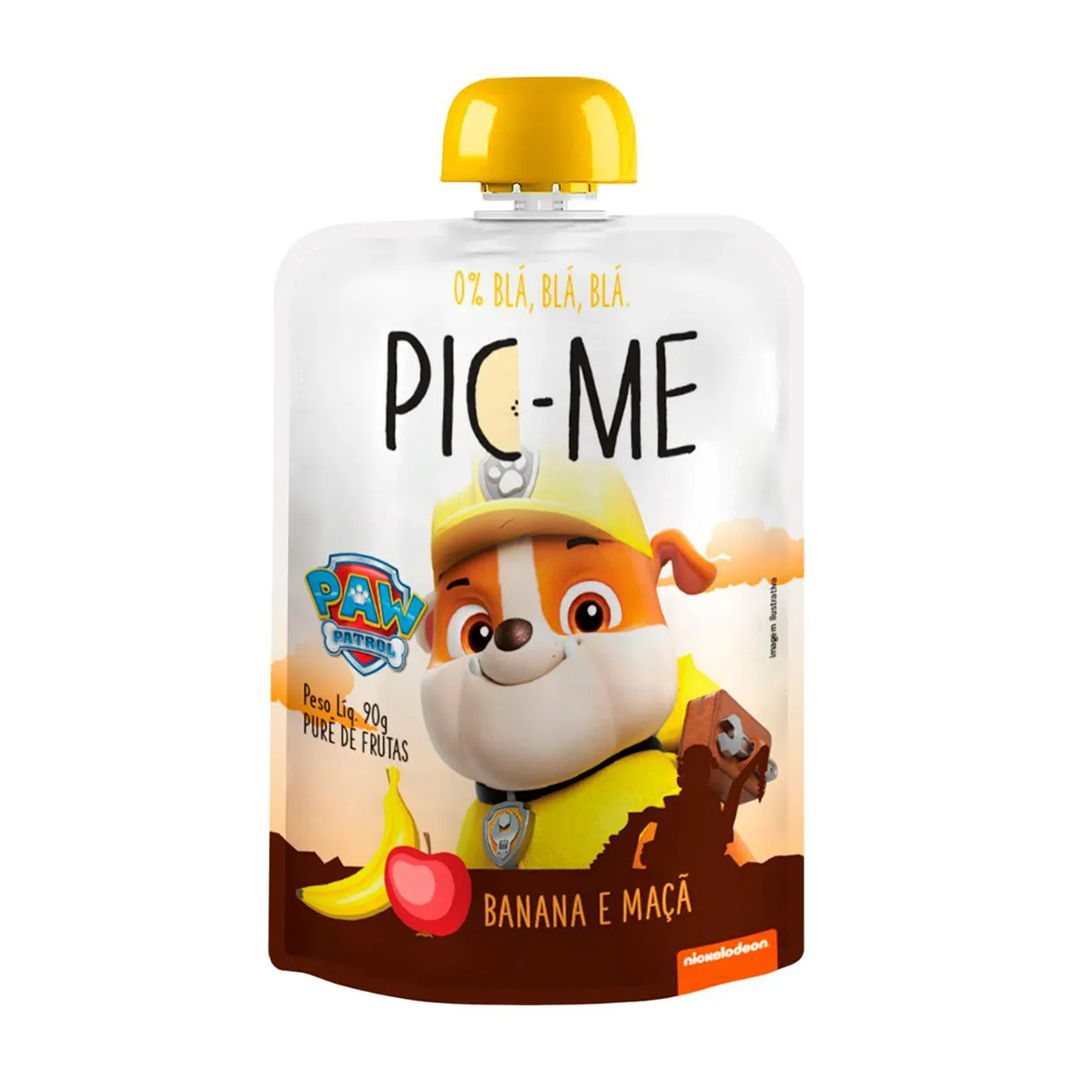 Purê de Frutas Pic-Me Patrulha Canina Banana e Maçã 90g