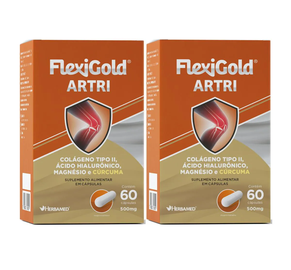 Kit 2 Flexigold Artri Colágeno Tipo 2 60 cápsula 40mg - Herbamed