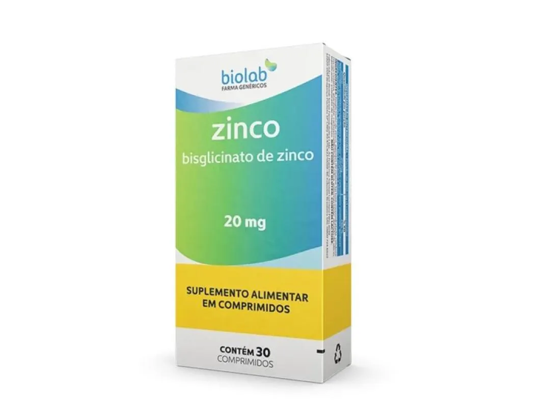 Suplemento Zinco 20mg 30 comprimidos - Biolab