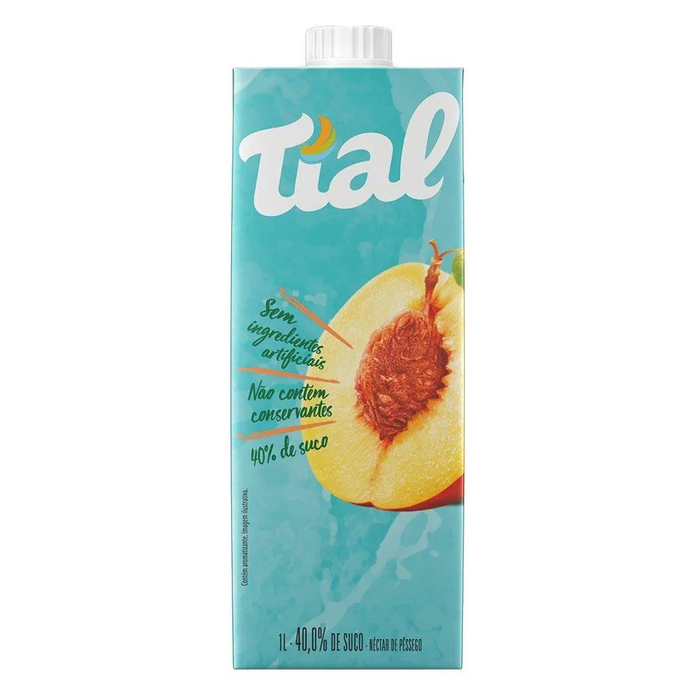 Suco Tial Néctar Pêssego 1 Litro - Embalagem com 12 unidades