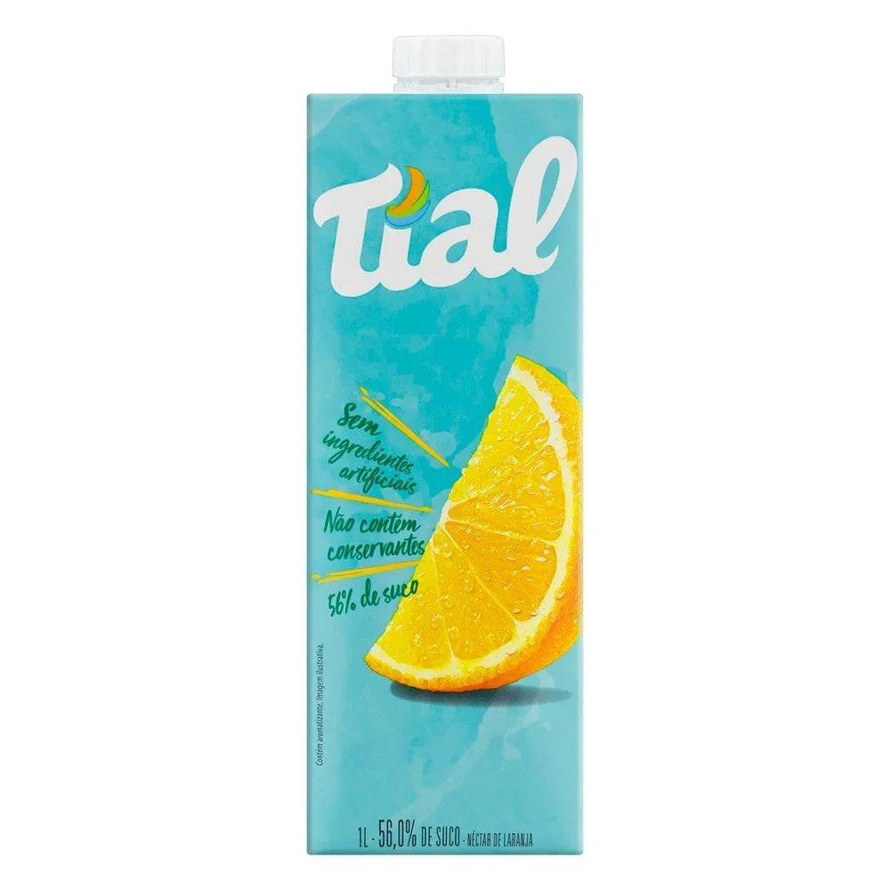Suco Tial Néctar Laranja 1l - Embalagem com 12 unidades