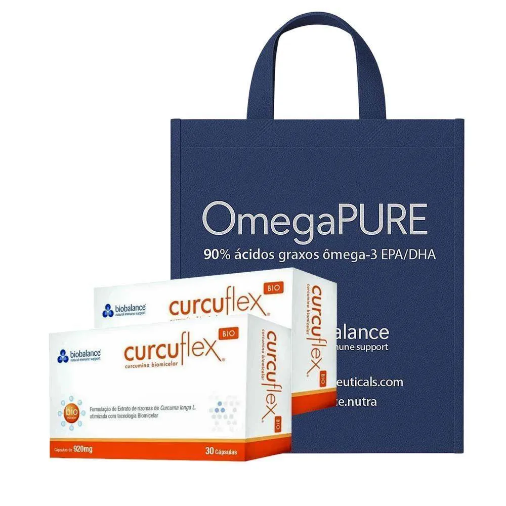 Kit 2 Curcuflex 30 cápsulas 920mg + Sacola Tnt Biobalance