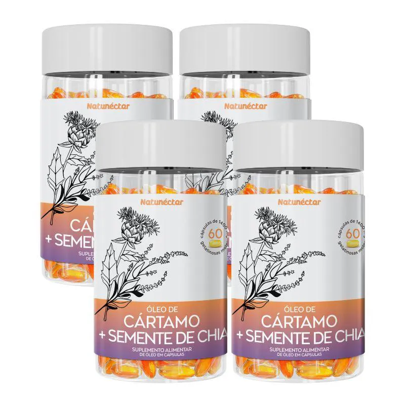 Kit Óleo de Cártamo + Chia Natunéctar - 4 Unid (240 Cápsulas)