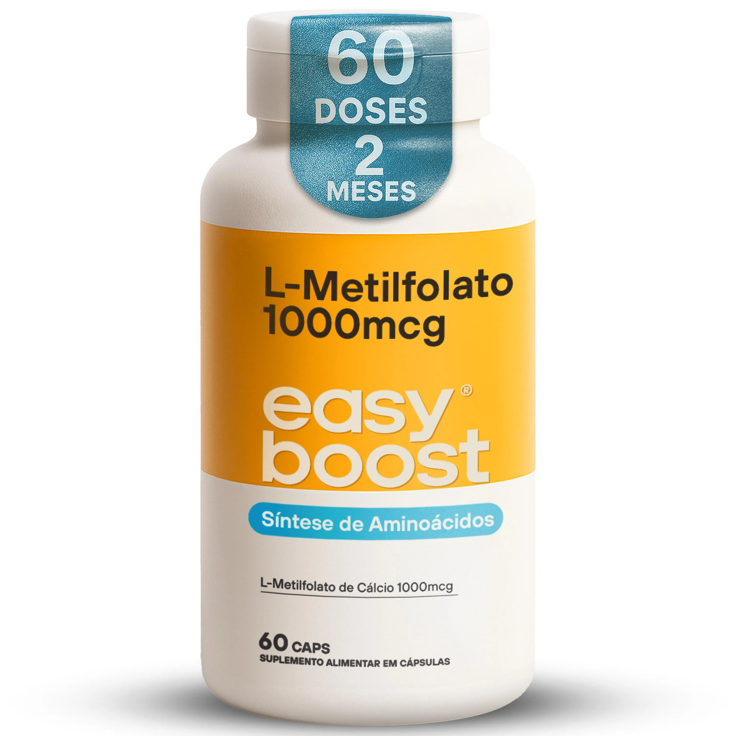 L - Metilfolato de Cálcio 1000mcg Easyboost Ácido Fólico 60 cápsulas