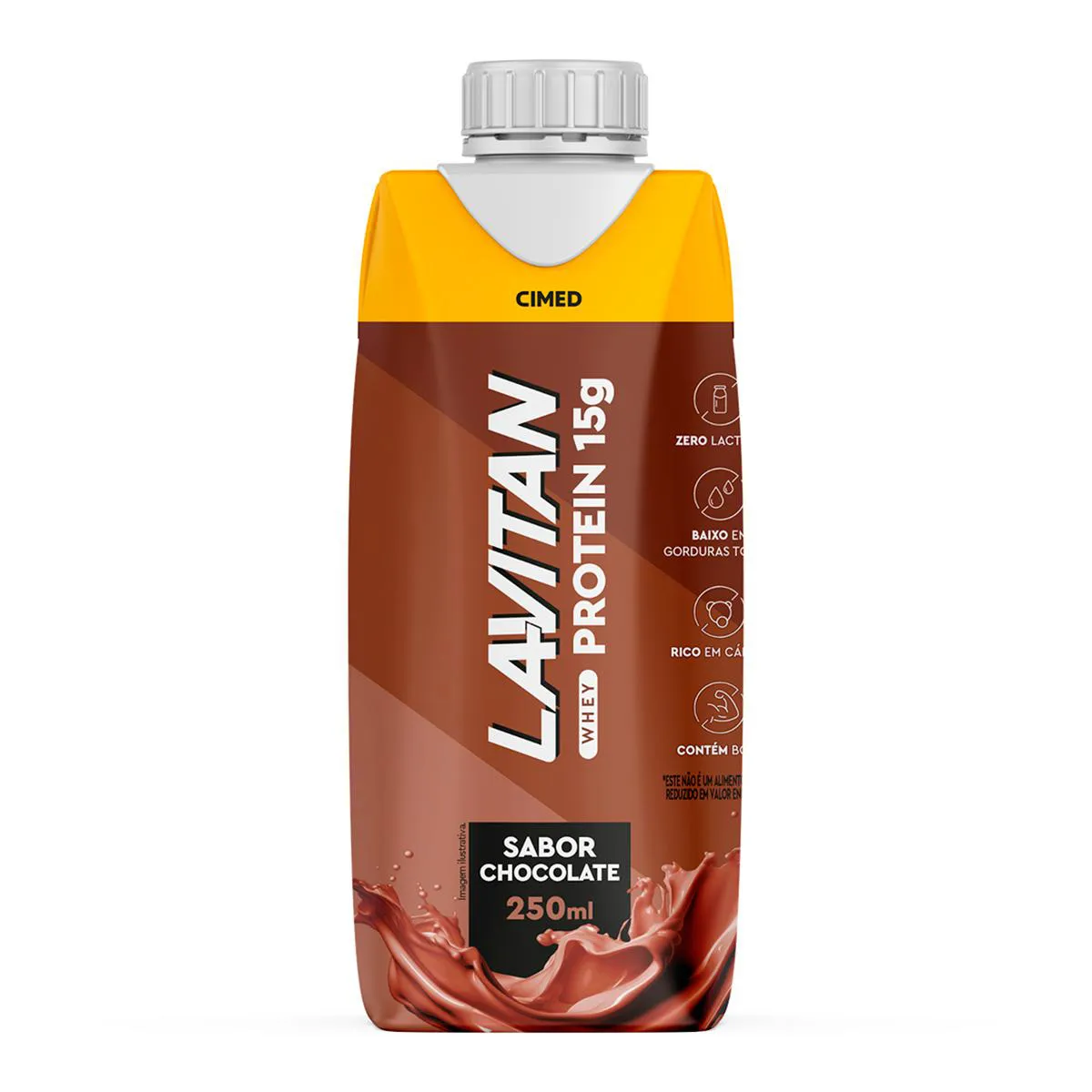 Bebida Proteica Lavitan Whey Protein 15g Chocolate Zero Lactose 250ml
