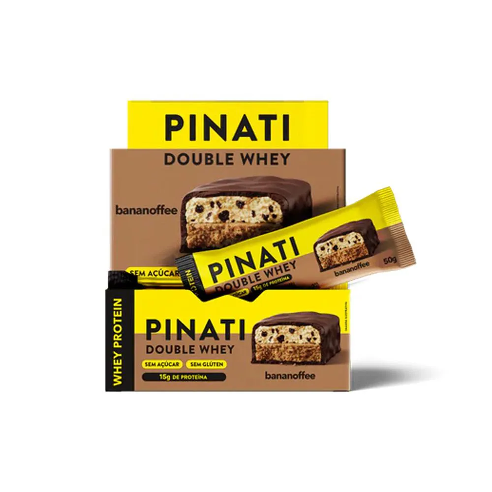 Double Whey - Sabor Bananoffe 50G - 12 unidades - Pinati