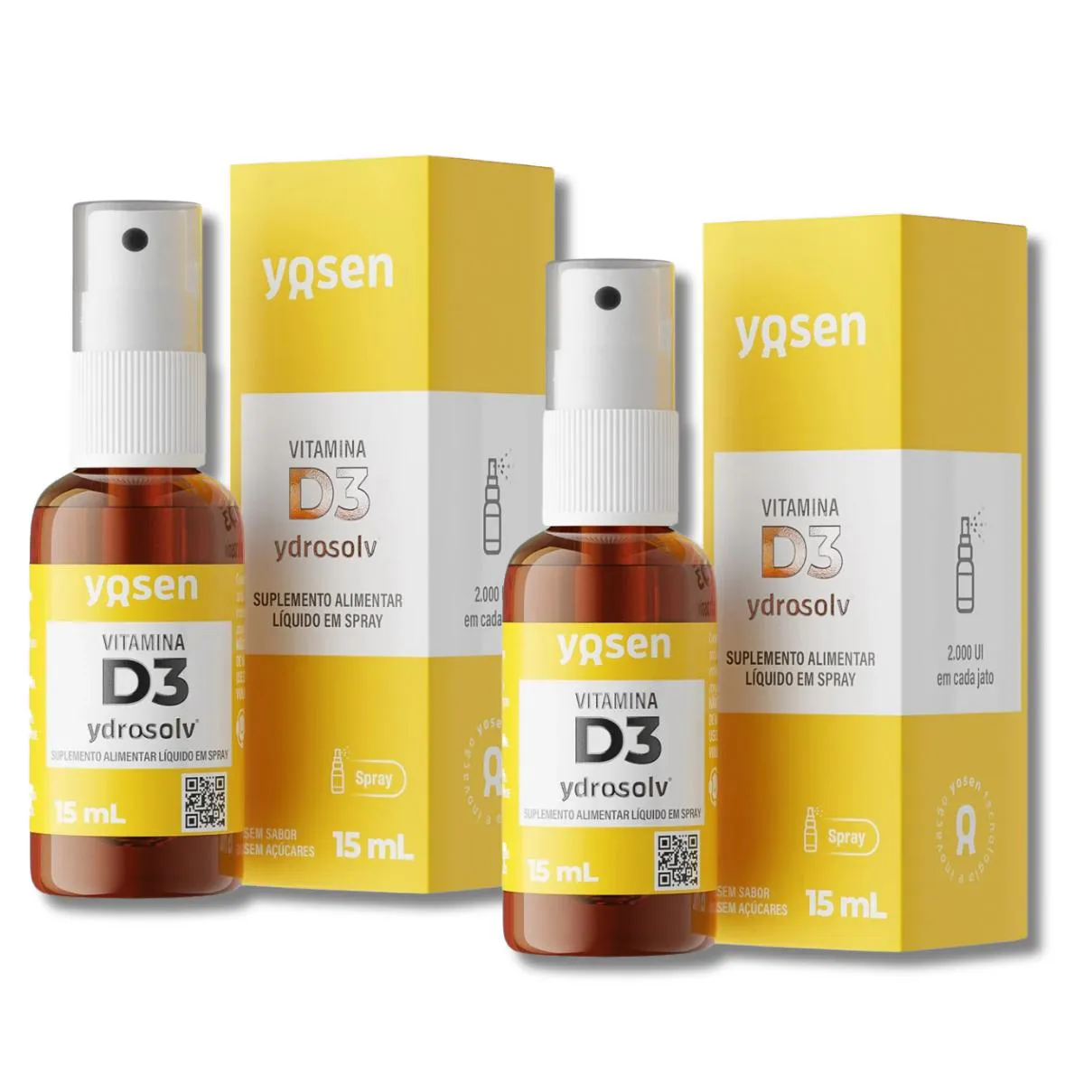 Kit 2 Vitamina D3 Ydrosolv em Spray - 15ml Yosen