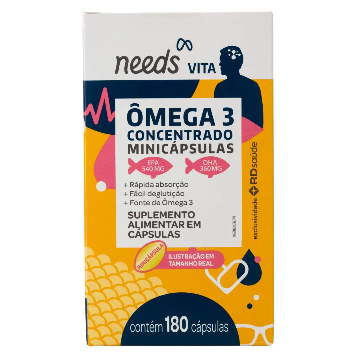 Ômega 3 Needs Vita 180 Mini Cápsulas