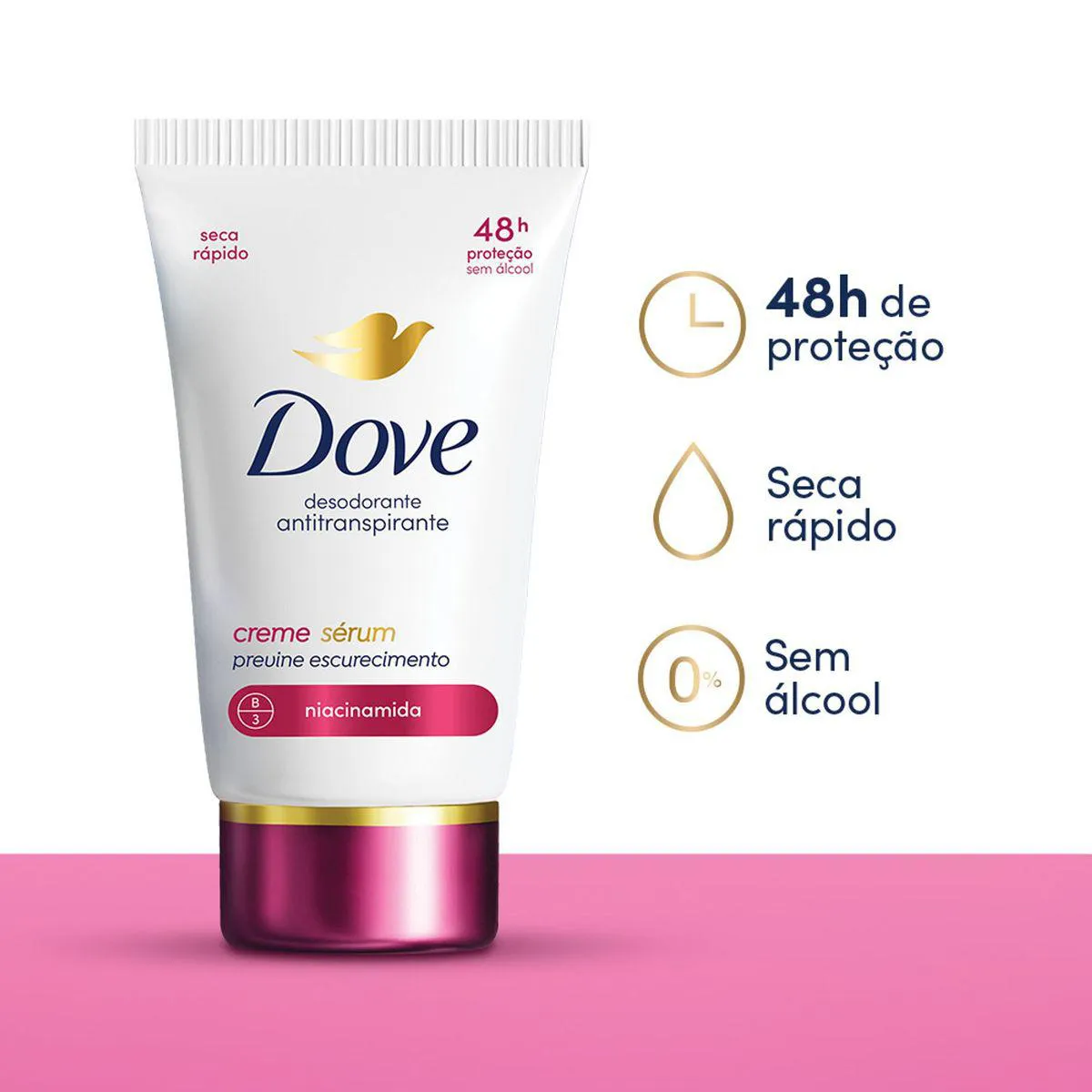 Desodorante Antitranspirante Creme Sérum Dove Previne Escurecimento Feminino 48h 50g