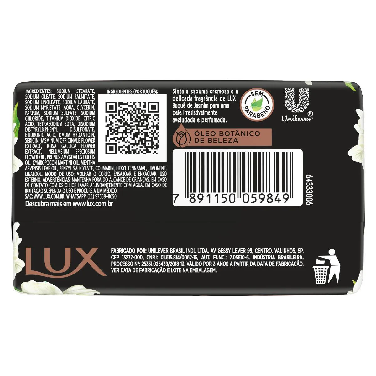 Sabonete em Barra Lux Botanicals Buquê de Jasmim 85g