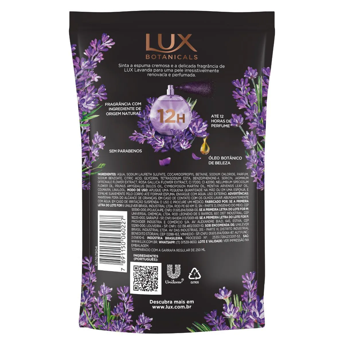 Refil Sabonete Líquido Lux Botanicals Lavanda com 200ml