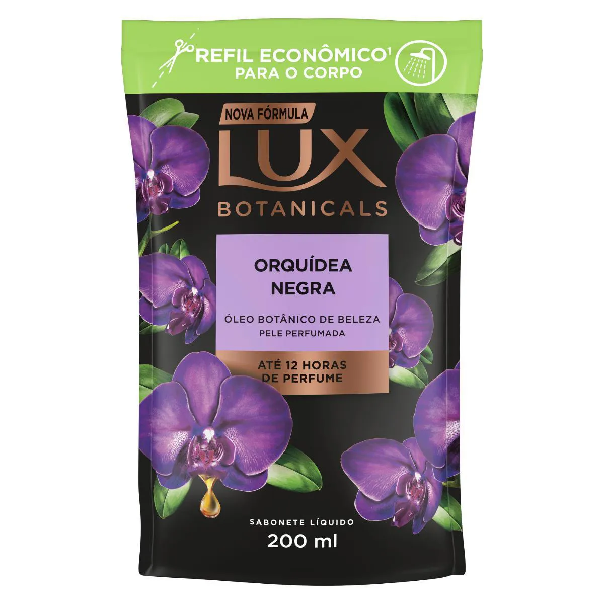 Sabonete Líquido Lux Botanicals Orquídea Negra Refil com 200ml