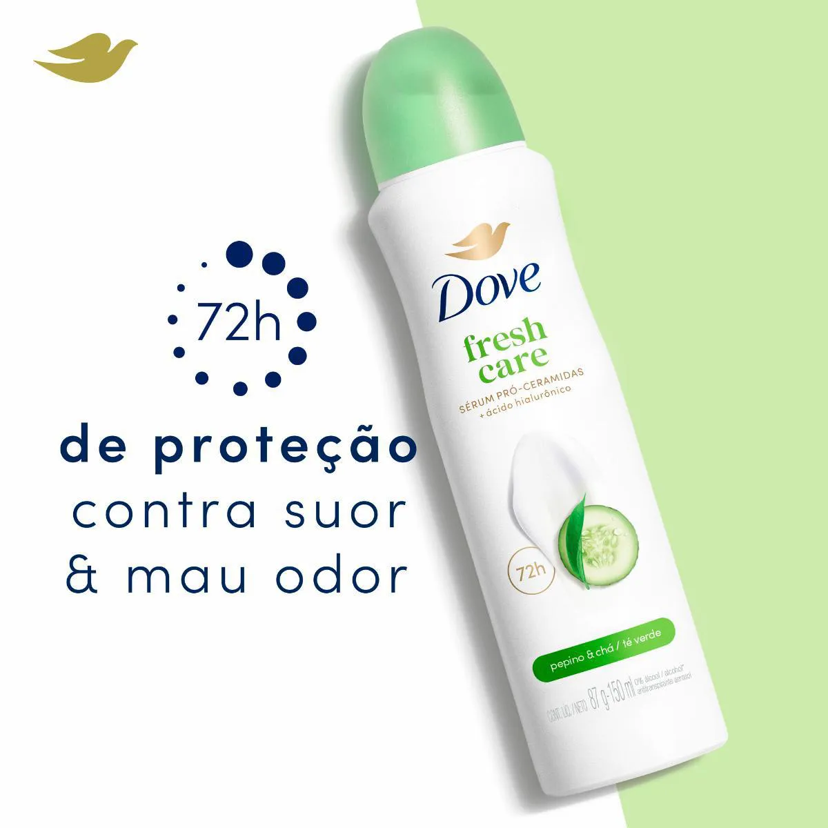 Desodorante Antitranspirante Aerosol Dove Go Fresh Pepino e Chá Verde Feminino 48h 150ml