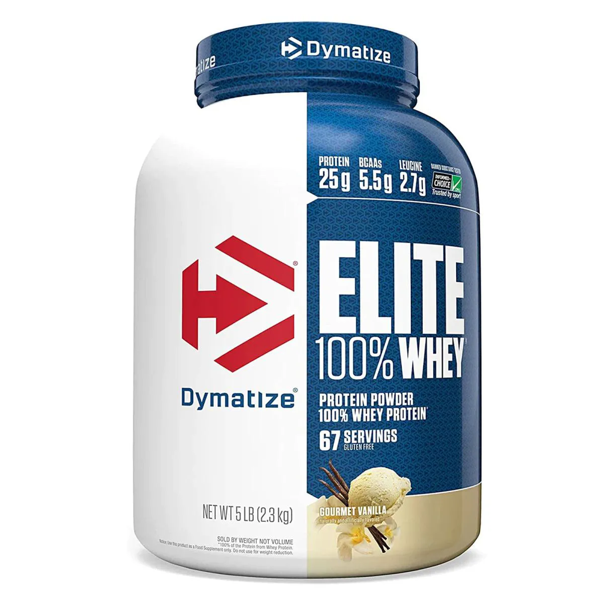 Elite 100% Whey Sabor Baunilha 2300g (5lbs) - Dymatize Nutrition