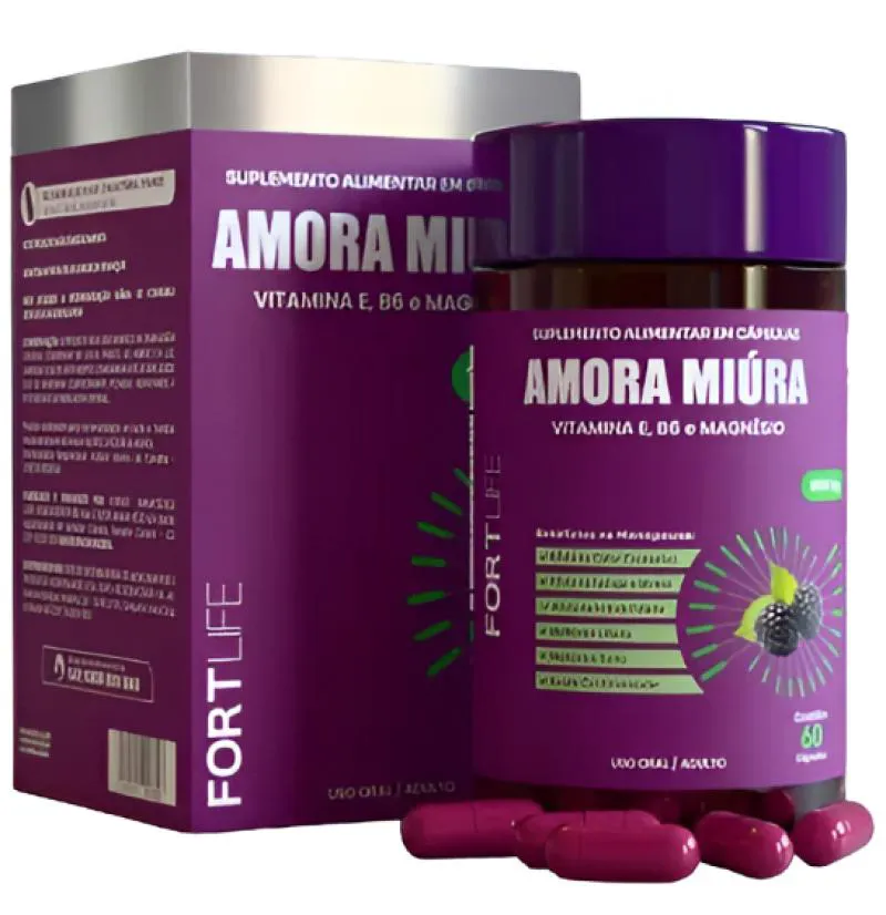 Amora Miúra Suplemento Alimentar 1000mg Fortlife C/60 cápsulas