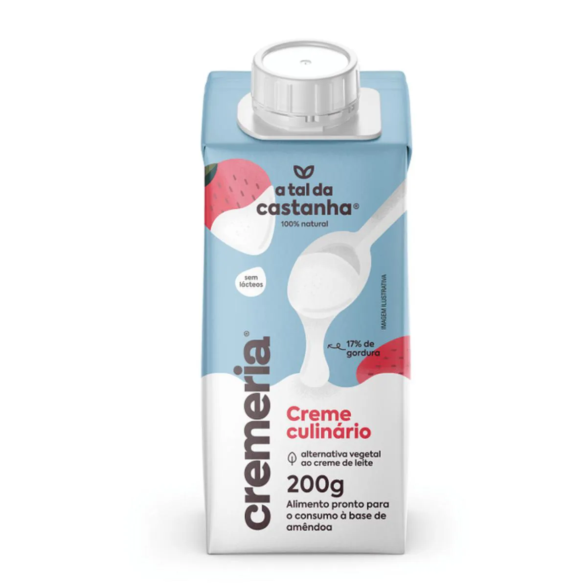 Creme Culinário Vegetal Cremeria a Tal da Castanha 200ml Amêndoa