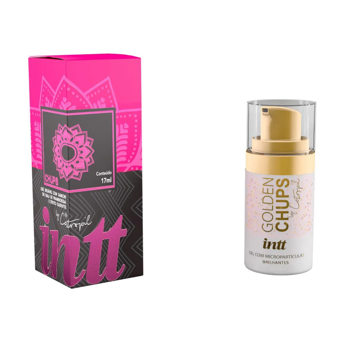 Gel Beijável Golden Chups com Sabor Framboesa e Efeito Quente By Castropil