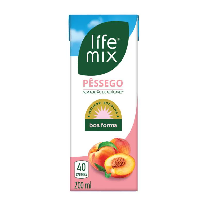 Suco sem Adição de Açúcares Pêssego Life Mix 200ml