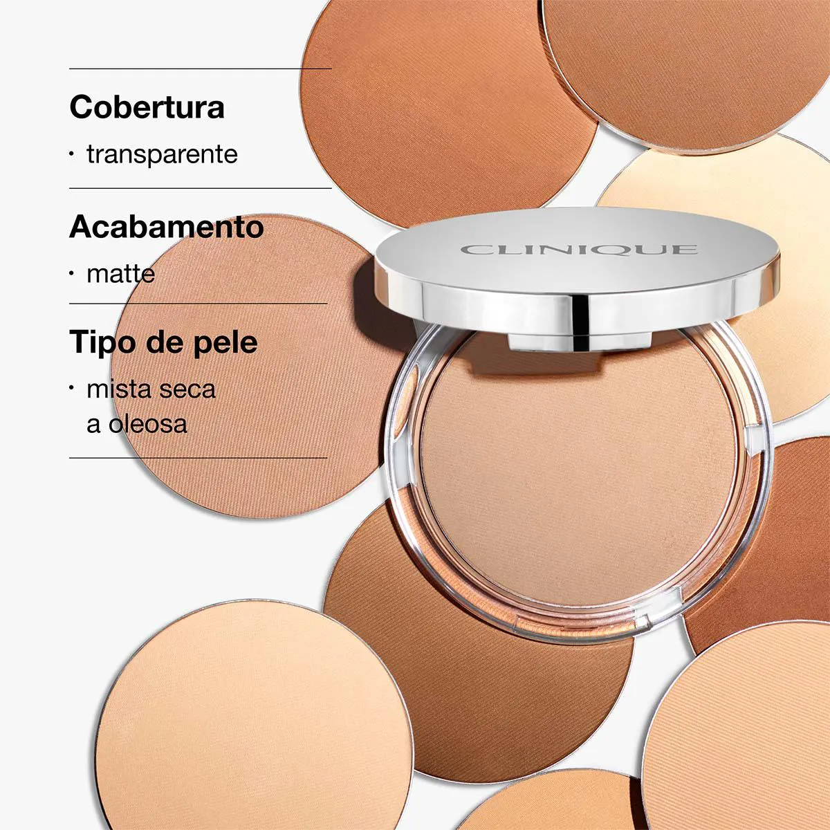Pó Compacto Clinique Stay-Matte Sheer 7,6g - 02 Stay Neutral