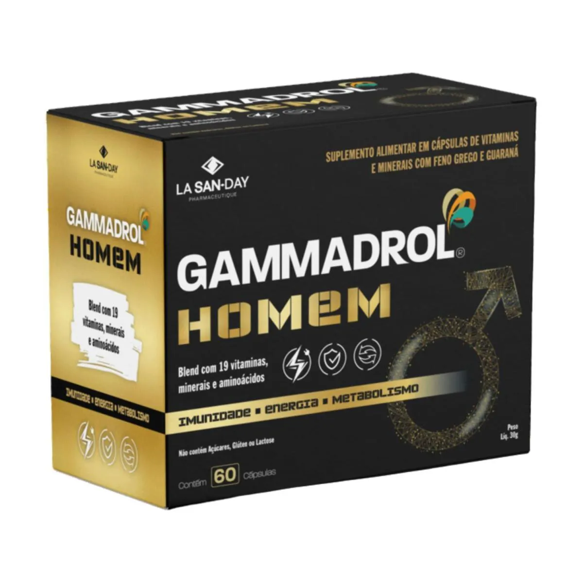 Suplemento Gammadrol Homem Energia C60 - La San Day