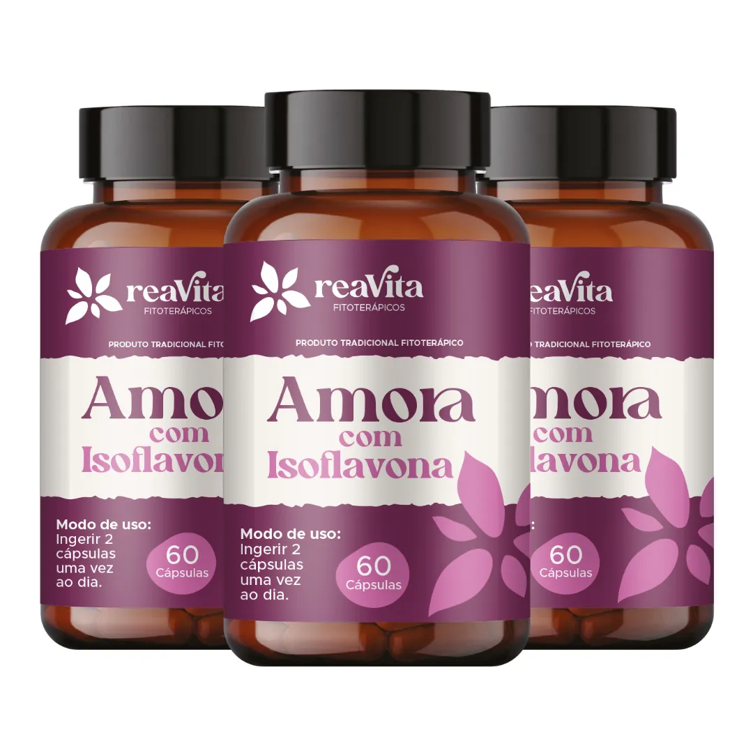 Kit Suplemento Natural 3 Amora Miúra + Isoflavona 500mg 60 Cápsulas