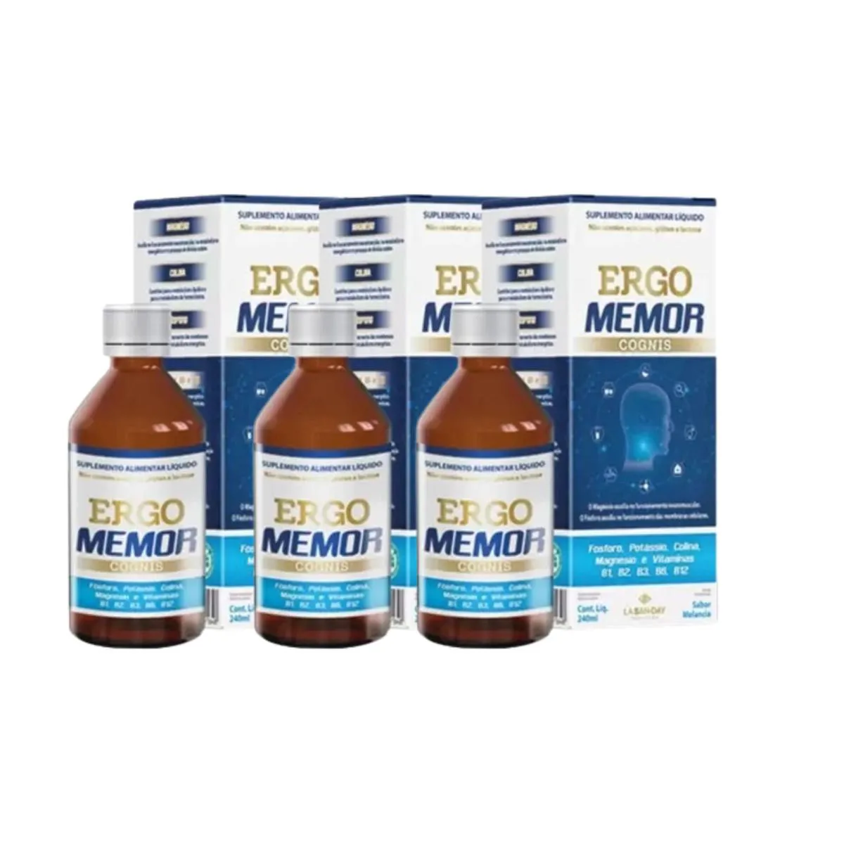 Kit C3 Suplemento Ergomemor Cognis Líquido – La San Day