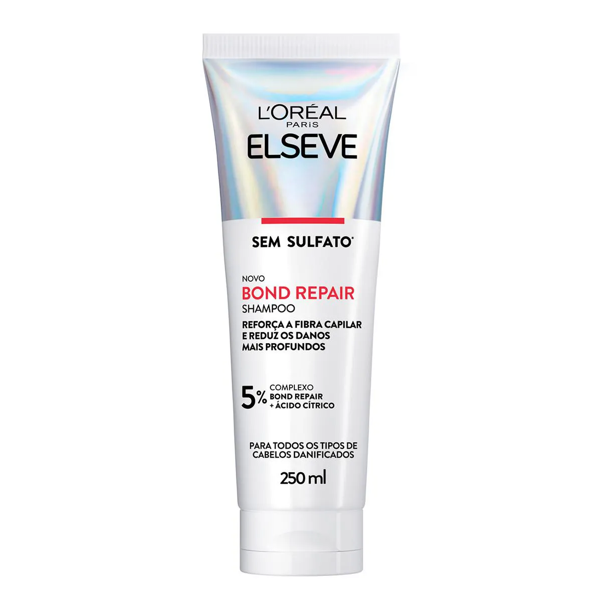 Shampoo Elseve Bond Repair Limpeza Suave Sem Sulfato com Reparação Molecular 250ml