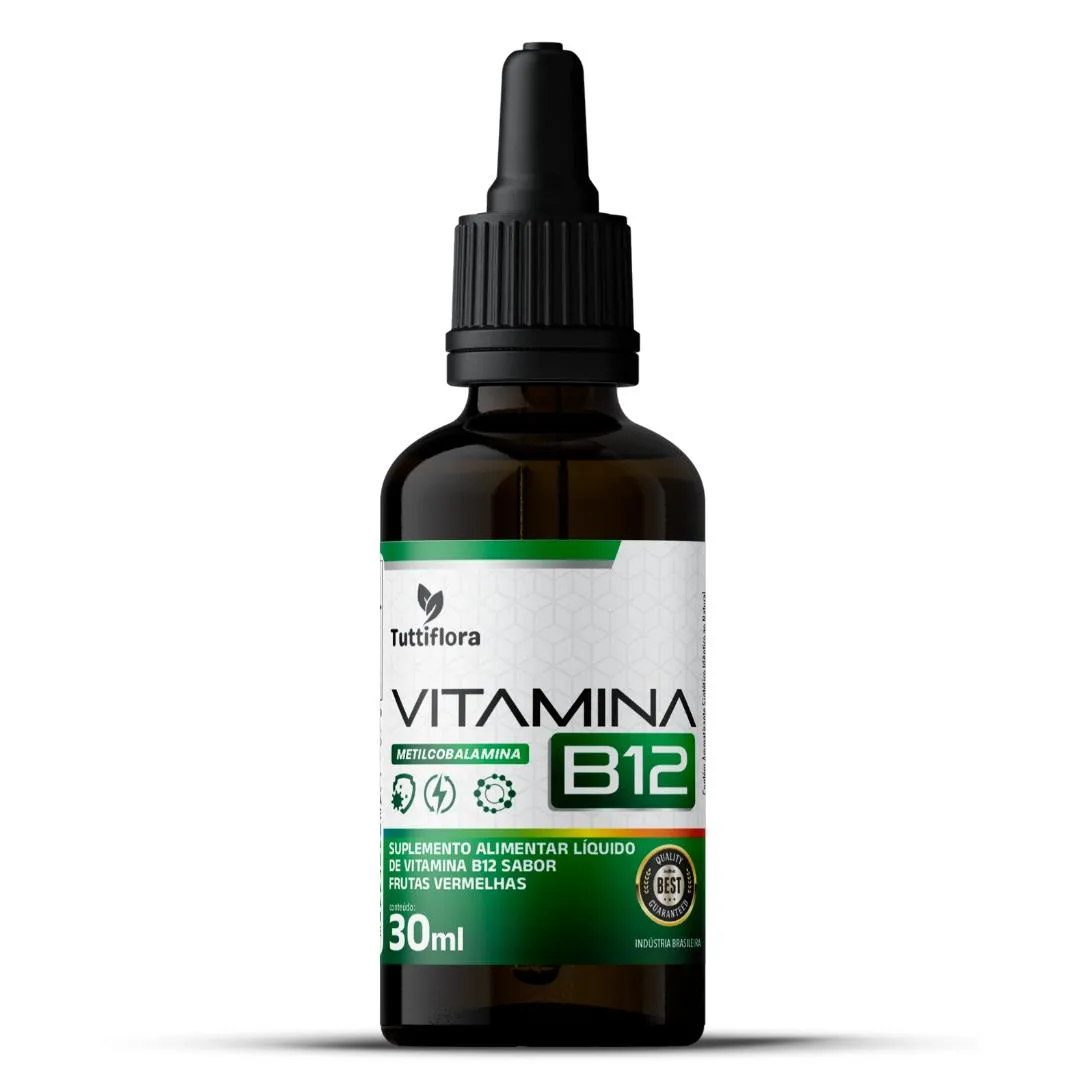 Vitamina B12 (metilcobalamina) 30ml Sabor Frutas Vermelhas Tuttiflora