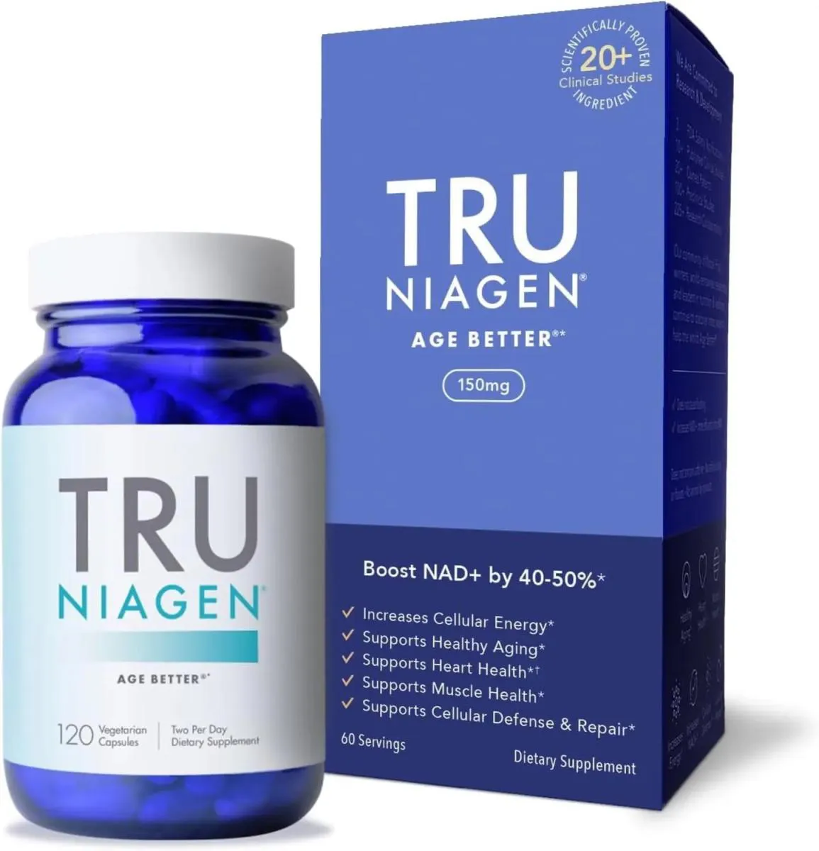 Tru Niagen Nad+ Reparo Celular 300mg (120 Capsulas = 2 Meses)