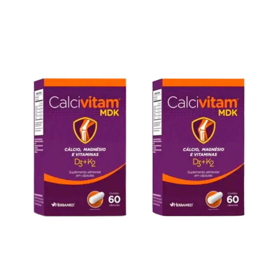 Kit 2 Calcivitam Mdk - 60 cápsulas - Herbamed