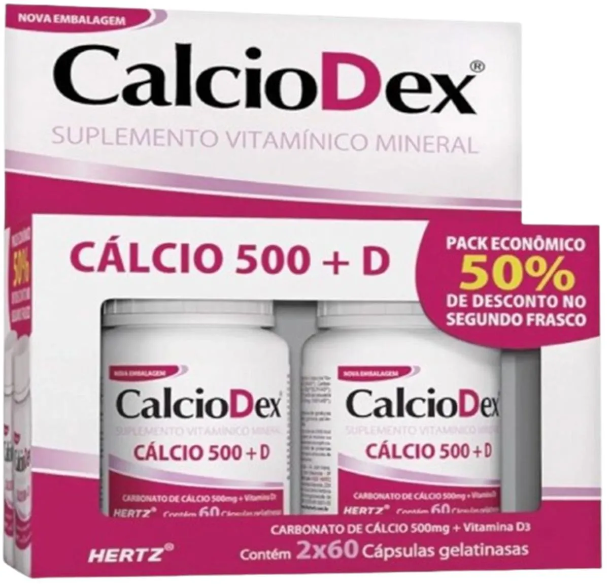 KIT 3 CALCIODEX 500 + D COM 120 CáPSULAS KLEY HERTZ
