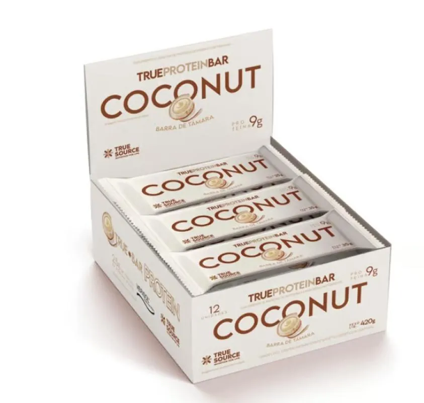 True Protein Bar Display (12 Unid. 35g) - Sabor: Coconut