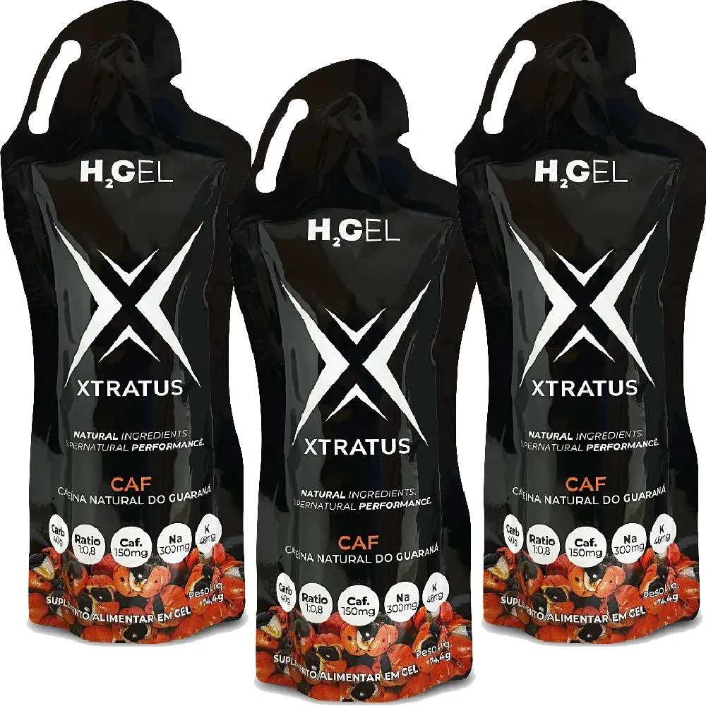 Kit 3x H2gel - Xtratus - Sachê 74,4g Caf
