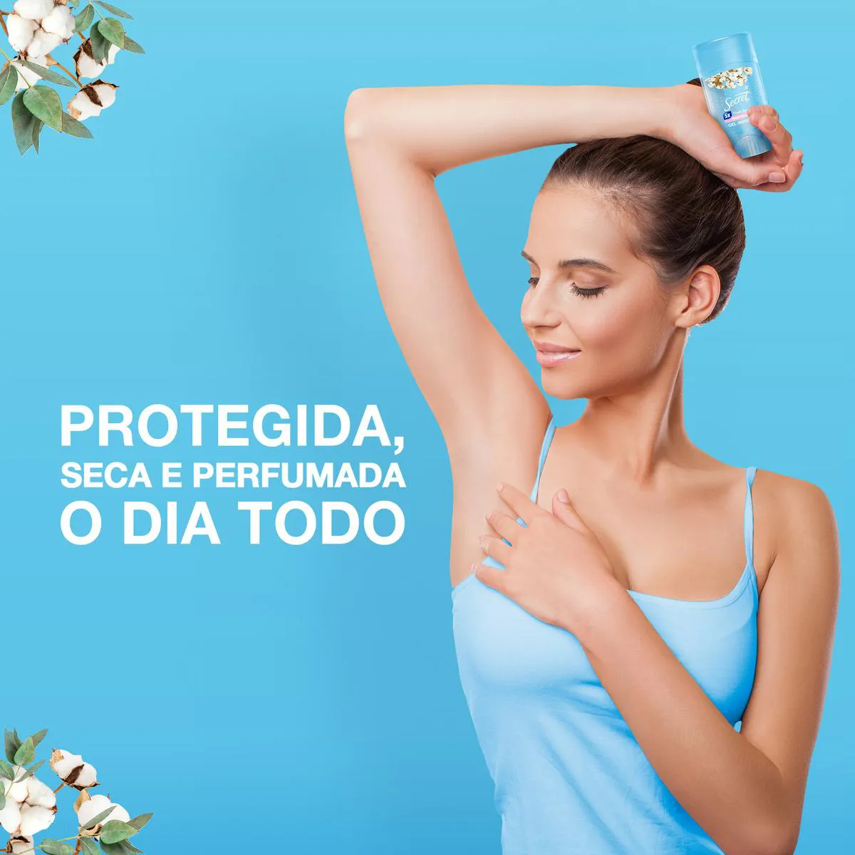 Desodorante Antitranspirante Secret Powder Protect Cotton Gel 48h Feminino 45g