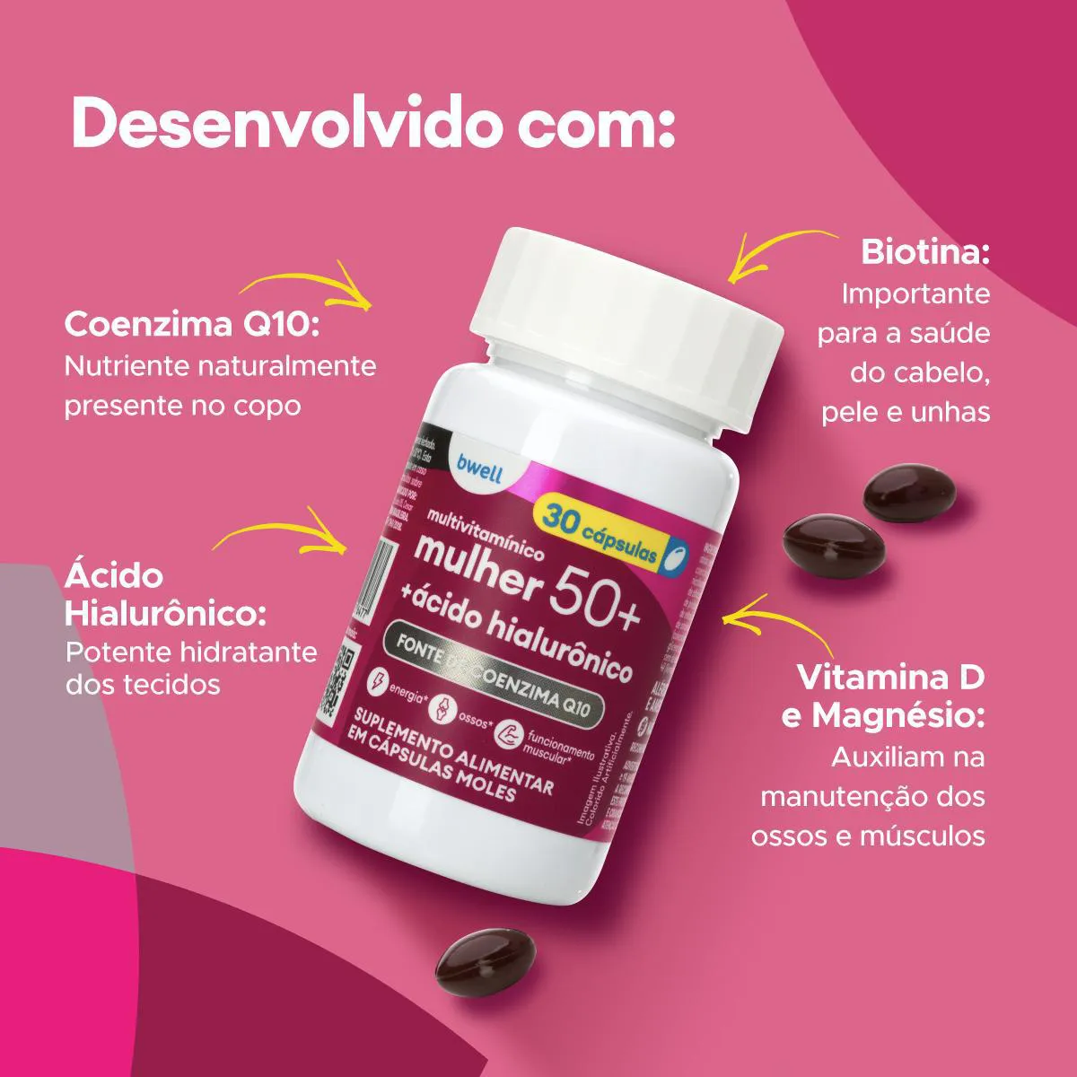 Polivitamínico bwell Mulher Senior 50+ 30 Cápsulas