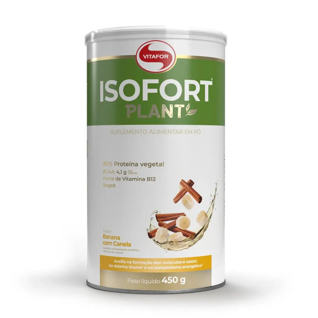 Isofort Plant Proteina Vegetal Banana com Canela 450g Vitafor