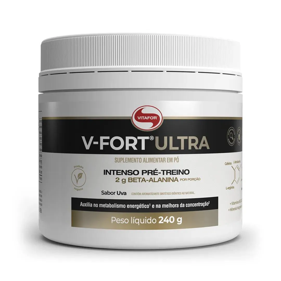 V Fort Ultra Beta Alanina Pote 240g Sabor Uva Vitafor