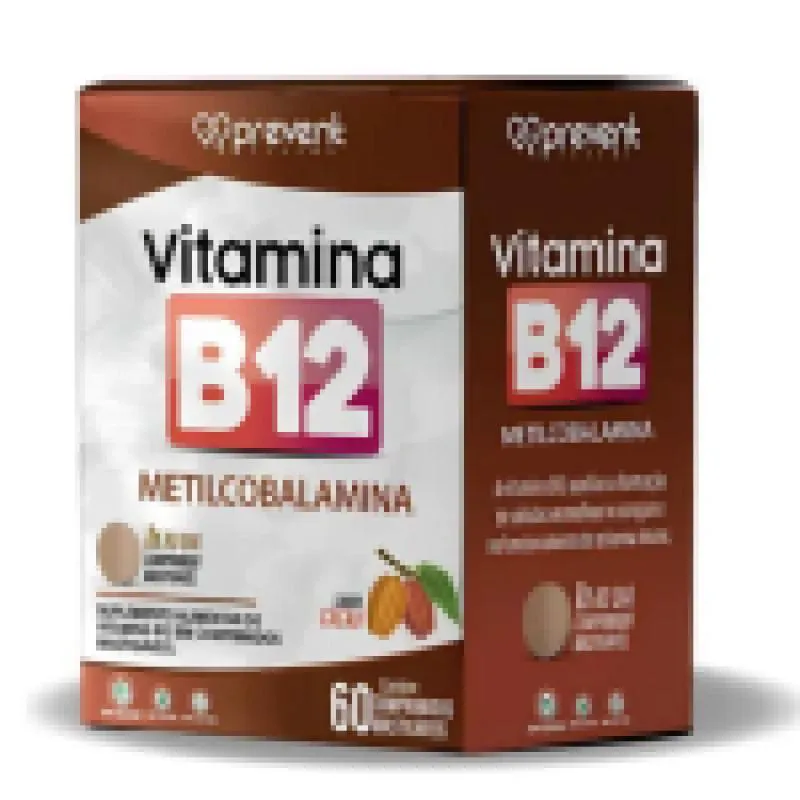 Vitamina B12 Metilcobalamina Cacau C/60 cápsulas - Prevent Pharma