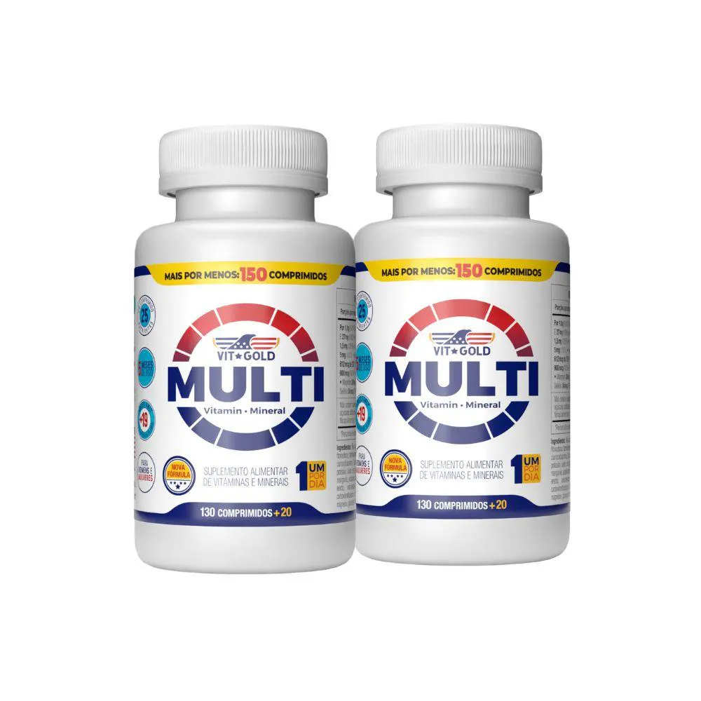 Multivitamínico Multi Vitgold 130 + 20 Kit 2x comprimidos
