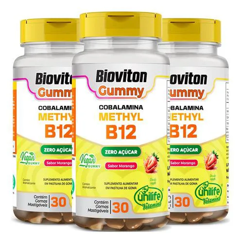 Cobalamina Methyl Vitamina B12 3 X 30 Gomas Unilife