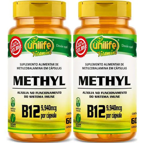 Vitamina B12 Metilcobalamina 2 X 60 cápsulas Unilife