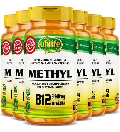Vitamina B12 Metilcobalamina 6 X 60 Cápsulas Unilife