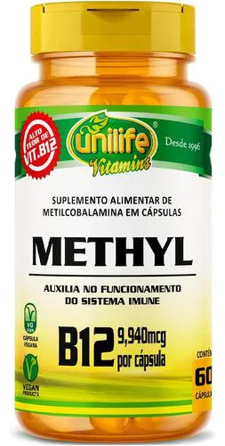Vitamina B12 Metilcobalamina 60 cápsulas Unilife