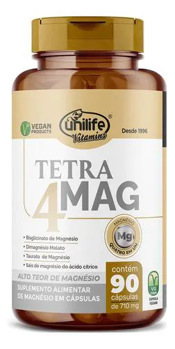 Tetra 4 Magnésios 90 Cápsulas Unilife