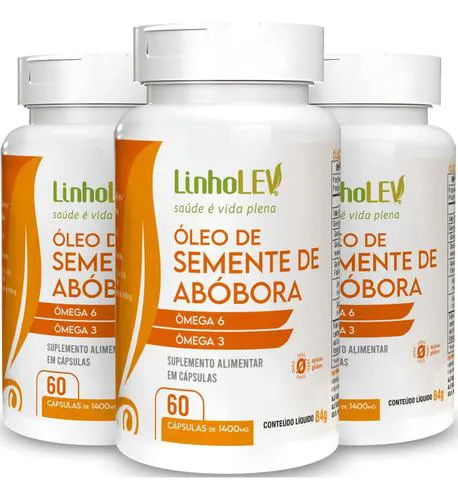 Oleo de Semente de Abobora 3 X 60 Capsulas Linho Lev